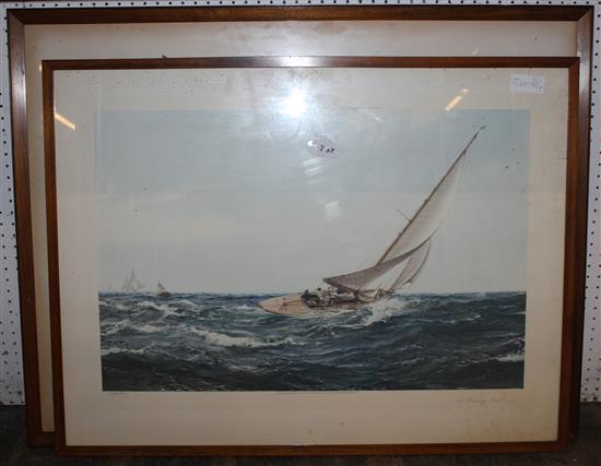 Pair of signed prints Montague Dawson